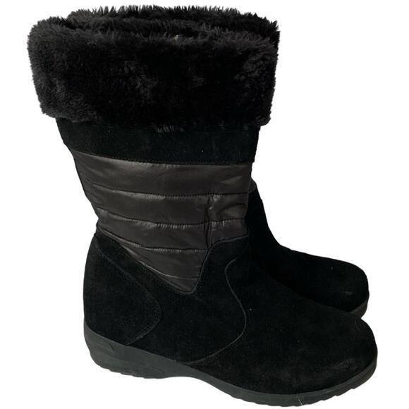 Lands' End Shoes - Lands’ End Women’s Drift Snow Boots Black Suede Size 9.5